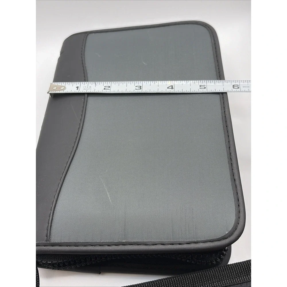 Franklin Covey Compact Binder Planner 6 Rings Black Faux Leather Zip